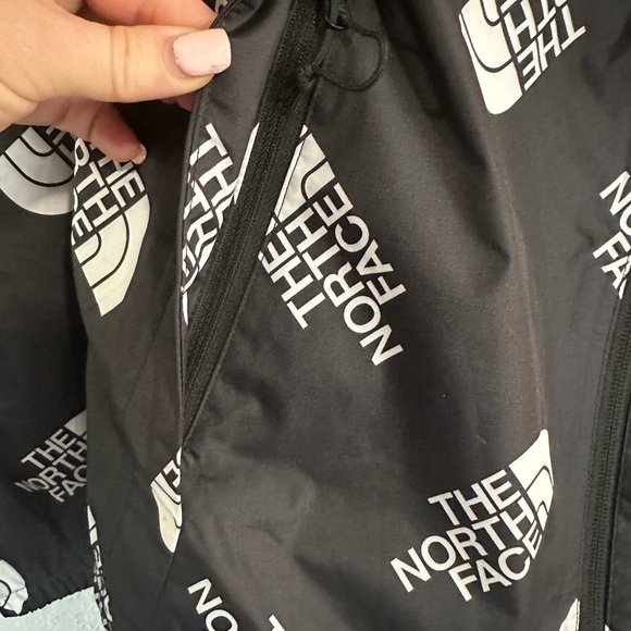 Women’s The North Face Black + White Logo Rain Jacket Adult SMALL Hoodie Zip Up - Picture 3 of 10